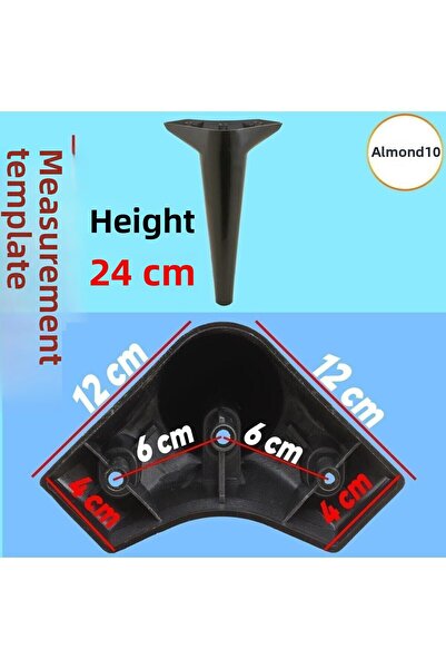 Badem10 Aspen Mobilier de lux Canapea Fotoliu Unitate TV Consolă Picior Picioare 24 Cm Picior Negru (4 BUC.)