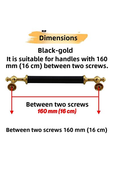 Badem10 Melis (160 mm - 16 cm) Mobilier din metal auriu negru Sertar de bucătărie Dulap dulap Mâner Mâner