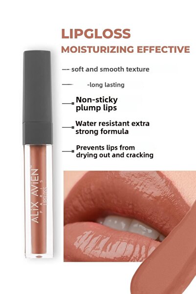 Alix Avien Lipgloss 05 Soft Caramel - Moisturizing Lip Gloss That Lasts Long,...