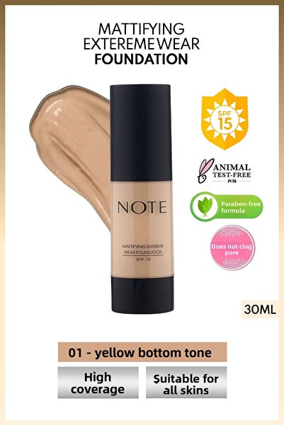 NOTE Mattifying Extreme Wear Spf 15 Intensive Coverage Matte Finish Foundatio...