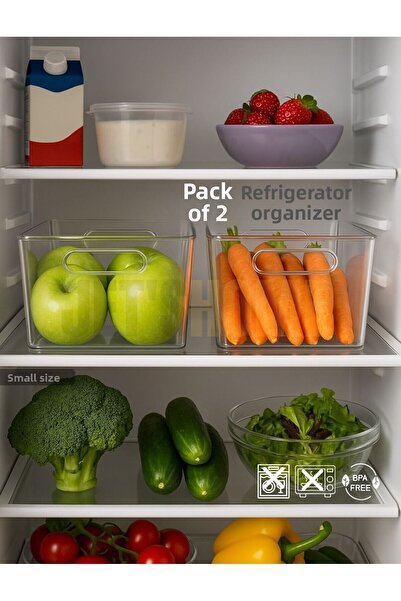 Jet's Home 2-Piece Refrigerator Organizer Storage Organizer 27X18X9 Cm, Bpa Free, Shockproof