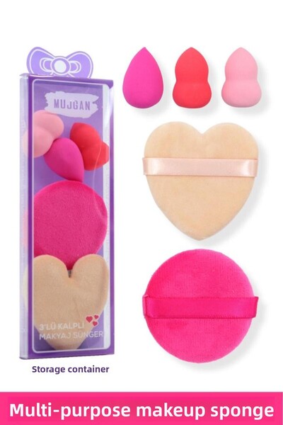 MUJGAN 5-Piece Multi-Purpose Powder and Foundation Makeup Sponge Set