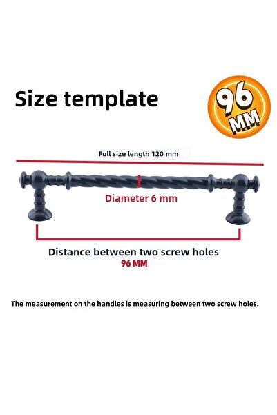 Badem10 Auger Antracit (96 MM - 9,6 CM) Mobilier metalic Sertar de bucătărie Dulap dulap Mâner de ușă Mâner de mâner