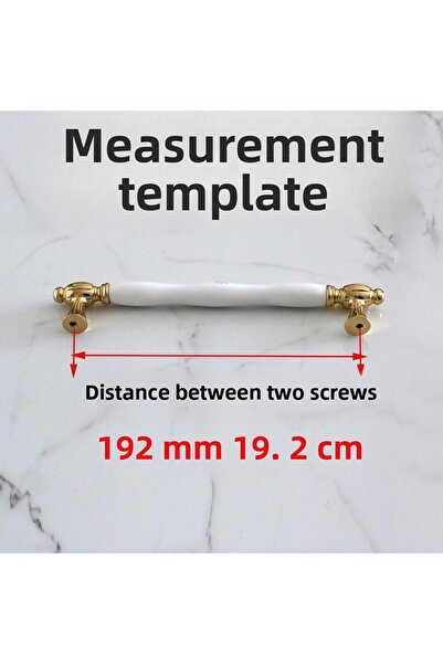 Badem10 Pepuza (Premium) Real Porcelain Gold Gold 192 mm Furniture Kitchen Drawer Cabinet Handle Handle Handles