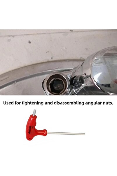 Eltos Allen Alyan 2-Prong T-Type Wrench - Hexagonal Angle and Nut Screw Clamping Disassembly 6 mm Eta06