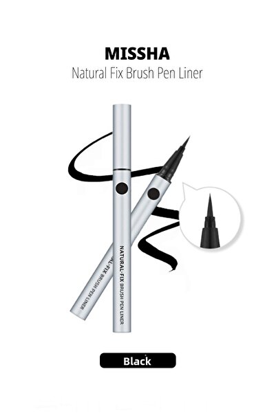 Missha Fine Brush Tip Pen Eyeliner Natural Fix Brush Pen Liner (Black)