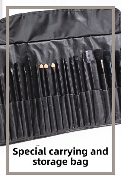 MUJGAN 24-Piece Black Professional Makeup Brush Set