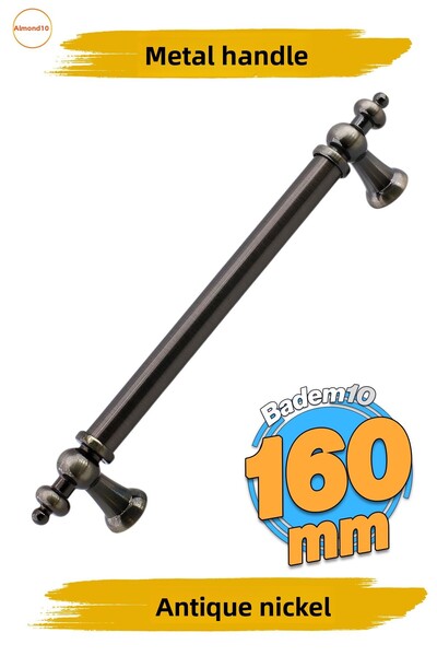 Badem10 Ottomane (192 mm 19,2 cm) Mobilier din metal nichel antic Sertar de bucătărie Dulap dulap Mâner Mâner Mânere