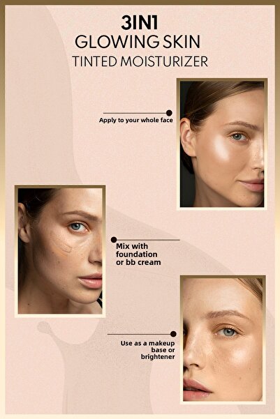 NOTE 3 in 1 Glowing Skin Tinted Moisturizer SPF 50 Işıltılı Aydınlatıcı Krem