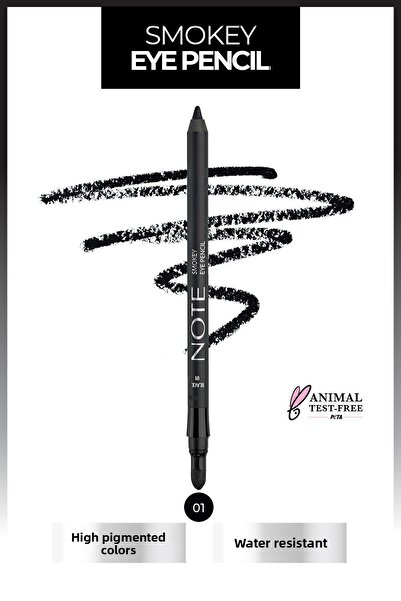 NOTE قلم رصاص للعين باللون الأسود - مقاوم للماء ومقاوم للماء مع أداة توزيع