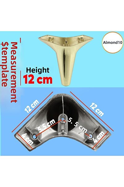 Badem10 Aspen Furniture Sofa Coffee Table Pouf Armchair Unit Leg Gold Gold Base Leg 12 Cm (4 PCS)