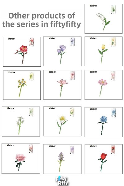 Vagonlife Panlos Inbrixx Series Decorative and Collectible Camellia Flower Model 63 Piece Building Set -Ffp655047