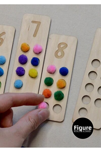 Figür Reklam Ajansı Montessori Kids Educational Toy - Wooden Number Counting ...