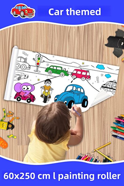 melolisa لفة تلوين عملاقة تحت عنوان المركبات الصغيرة 60x250 سم