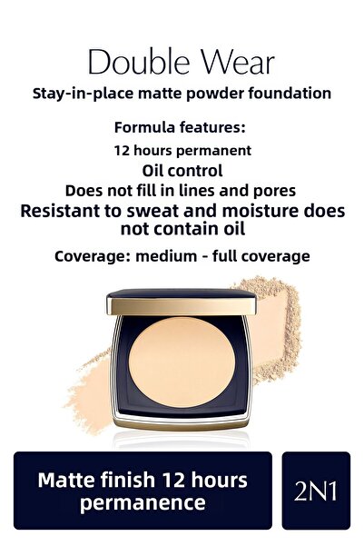 Estee Lauder Double Wear Lasting Matte Powder Foundation - 2N1 Desert Beige