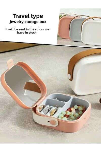 Özasya AVM Mini Makeup Jewelry Box with Mirror, Mini Makeup Jewelry Box with Mirror Inside Purse White