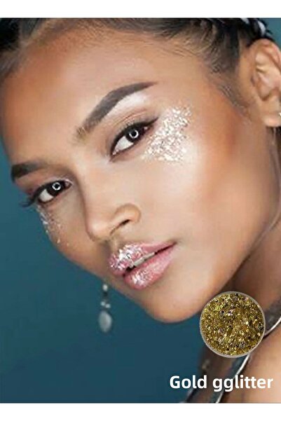 hbtasarim Glitter Shimmer Gel Form Face Makeup - Gold Glitters