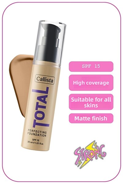 Callista Total Perfecting Spf 15 Intense Concealer Matte Finish Foundation - 250 Sand - Dark Beige