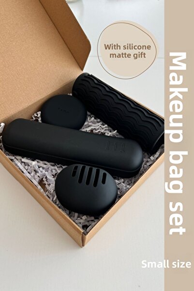 Mamastuff Μαύρη τσάντα μακιγιάζ από σιλικόνη - Μικρό σετ δώρου