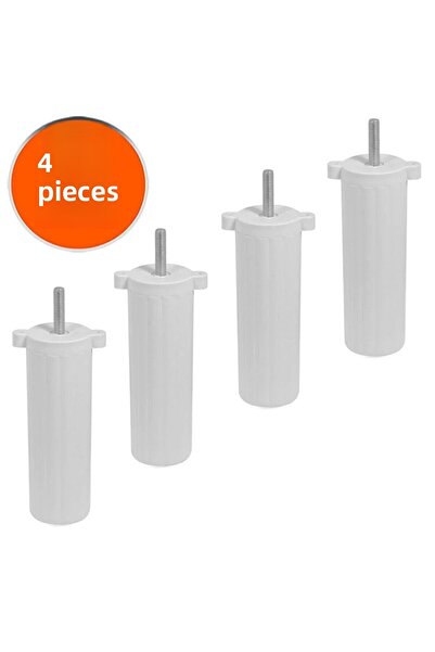 Karaaliler Furniture Sofa Base Armchair Support Leg 14-20 Cm M8 Bolt Adjustable White Leg 4 Pieces