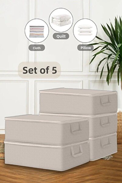 Helen's Home 5 Τεμάχια Τσάντα κάτω δαπέδου μεγάλου μεγέθους Ρούχα Τσάντα μαξιλαριού Τσάντα αποθήκευσης 64x45x22 εκ.
