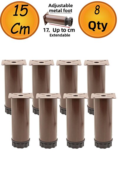 NUBLADO Mobilier reglabil Canapea Fotoliu Suport metalic Stalp Cafea 15 cm Picioare 8 buc.