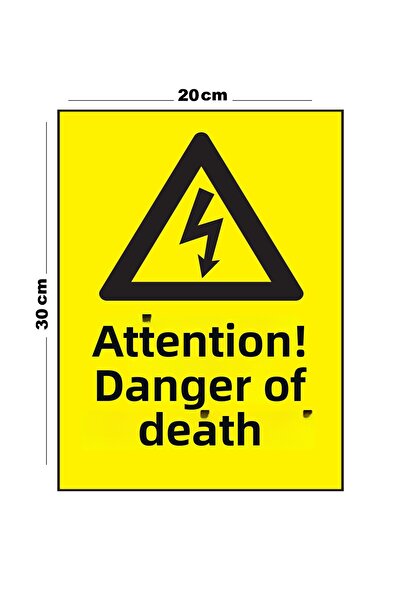 Lucena تحذير معدني من خطر الموت 20 سم × 30 سم مقاس A4 علامة تحذير علامة تحويل