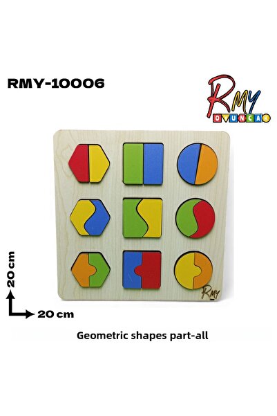 RMY Toy Montessori Wooden Geometric Shapes Piece Whole Find Plug