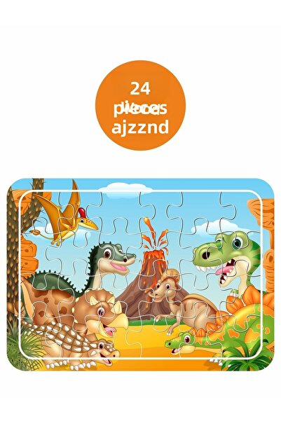 LİPYOS لغز خشبي لطيف على شكل ديناصورات مكون من 24 قطعة