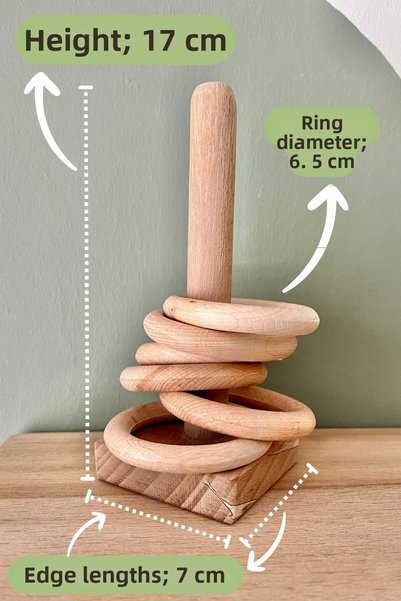 DORU Montessori Natural Wooden Ring Stringing Sorting Game Kindergarten Educational Learning Baby Gift