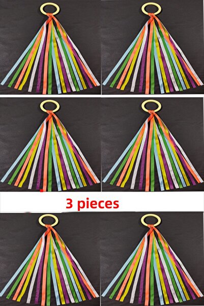 KAŞIKBEY 3 أزواج من شرائط الرقص الإيقاعية بألوان قوس قزح للأنشطة الترفيهية في...