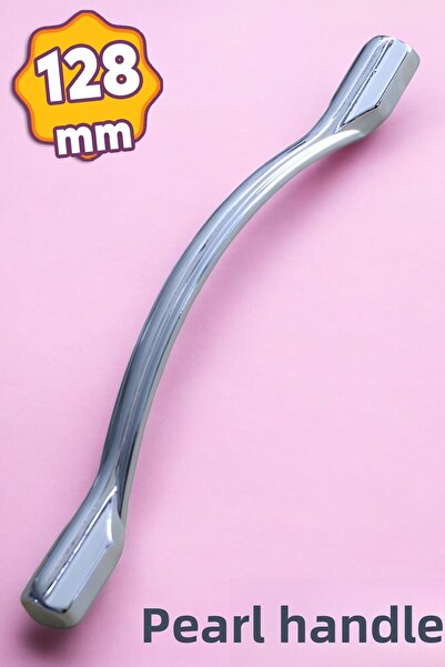 Badem10 مقبض لؤلؤي (128 مم - 12.8 سم) حجر معدني من الكروم وأحجار المطبخ