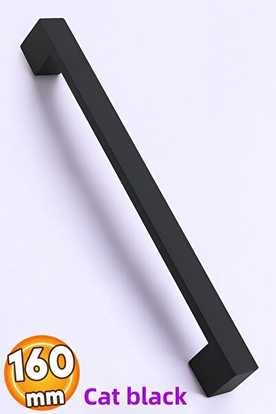Badem10 Cemre (160 MM - 16 CM) Metal Negru Mat Mobilier Sertar Bucătărie Mâner Dulap Mâner Mâner