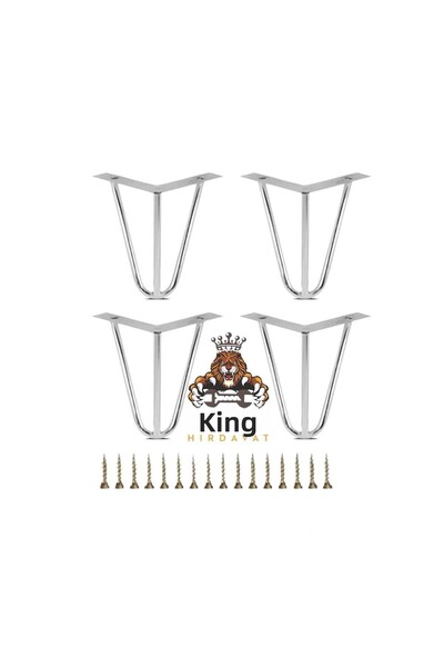 KRAL HIRDAVAT Picior de canapea din fier cromat de 15 cm