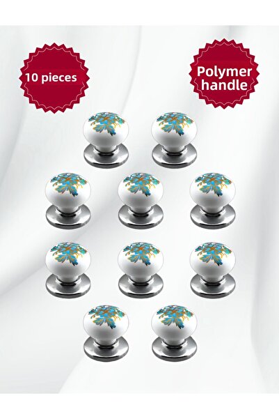 MKLAKS مقبض بلاستيكي بوليمر مع غطاء خزانة درج المطبخ من الكروم، عبوة من 10 قط...