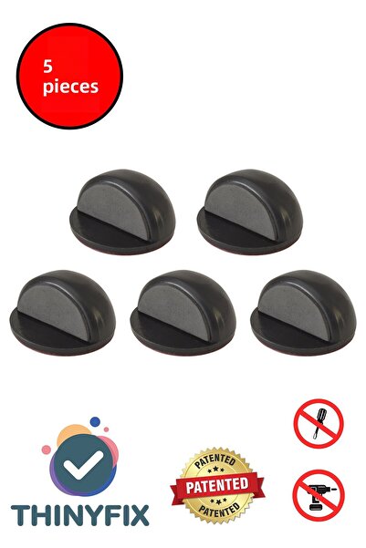 İNCAREA سدادة باب بلاستيكية سوداء ذاتية اللصق على شكل نصف قمر / سدادة / مصد ح...