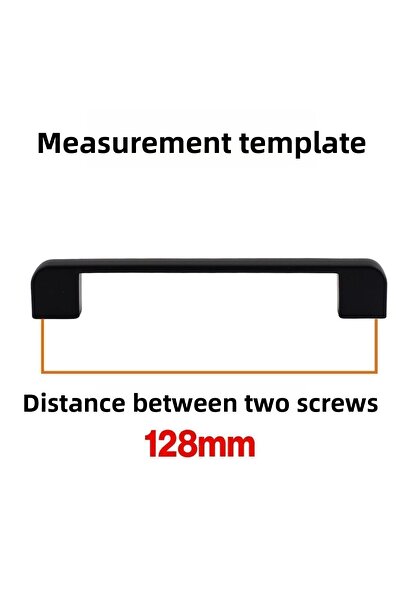 Badem10 Aksaray Gölcük Sertar din metal negru - Mânere de 128 mm Mobilier oval Dulap de bucătărie