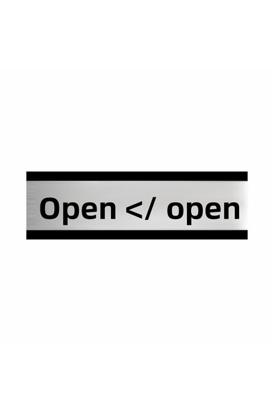 Özarslan Dizayn Open-Open 7X20Cm Silver Color Metal Directional Sheet