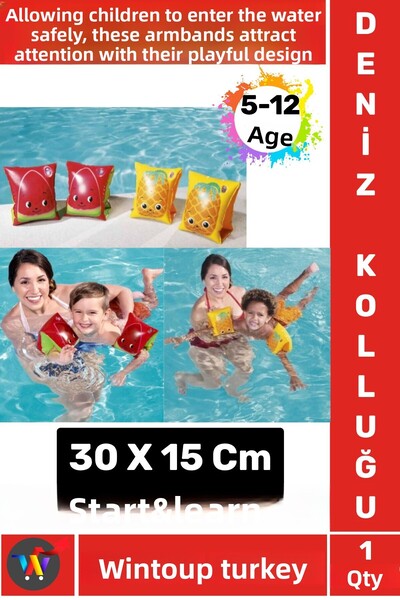 Wintoup Durable Swimming Beginner Learning 5-12 Years Old Cute Fruit Pattern ...