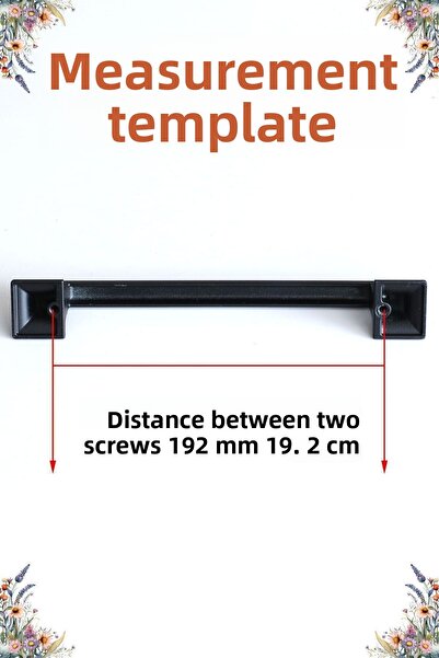 Badem10 Gama 192 mm Mâner negru Mobilier metalic Sertar de bucătărie Mânere dulap Mâner capac dulap Mâner 19,2 cm