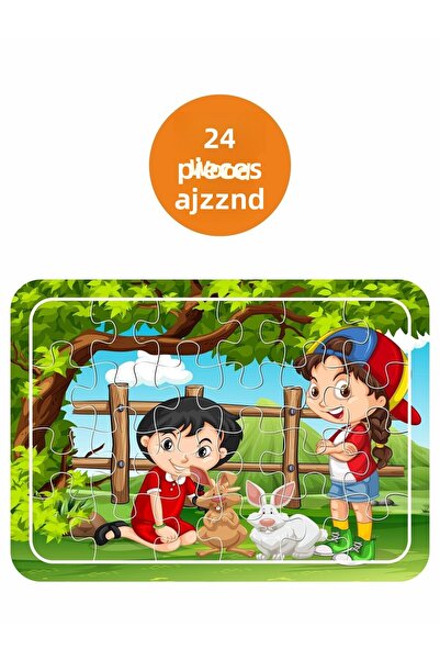 LİPYOS أحجية خشبية مكونة من 24 قطعة من الأرانب اللطيفة ونحن