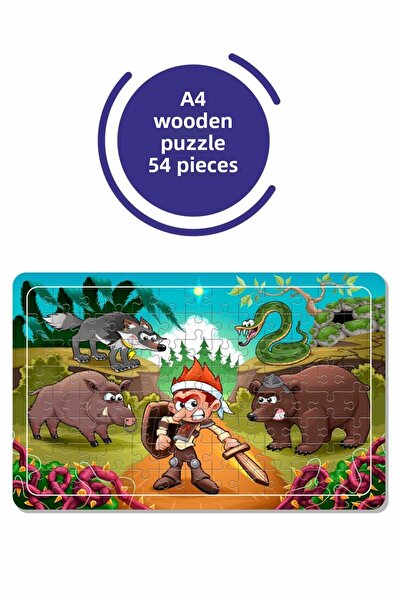 Baskı Atölyesi لغز هيرو آند وايلد أنيمالز A4 مكون من 54 قطعة، لعبة، منشار تركيب