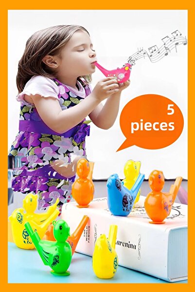 Hyd 5 Pcs Watery Whistle Bird Nightingale Canary Whistle Musical Instrument Party Birthday Karne Gift Toy