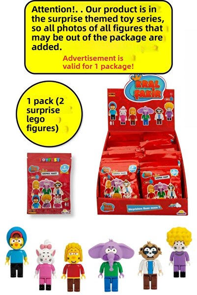 TOYFEST BLX King Shakir Striped Building Block Piece Figure Characters Surprise Package - 1 Pack (2 Figures)