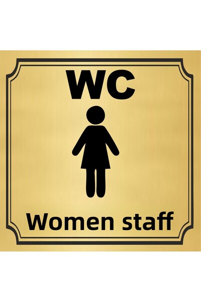 sıradışıhediyem Female Staff Wc Direction Sign 10X10 Cm. Metal Sheet