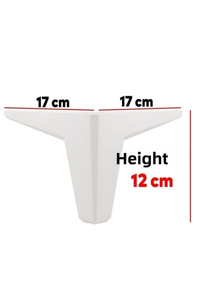 Badem10 Mobilier de lux Cedru Canapea Masuta de cafea Unitate TV Fotel Picior 12 Cm Picioare Baza Alb 4 Buc