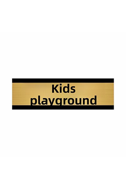 Özarslan Dizayn Children's Playground 7X20Cm Gold Color Metal Directional Sign