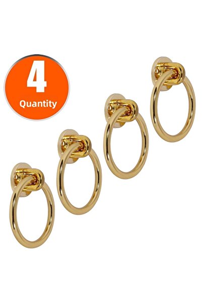Badem10 Pendulum Cabinet Cabinet Handle Handles Handle Gold Metal Ring Handle (4 Pcs) Furniture Kitchen Drawer