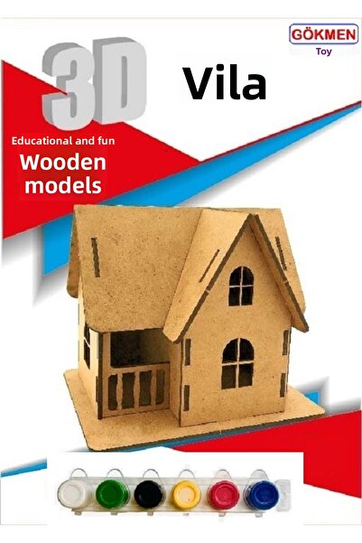 Gökmen Oyuncak نموذج خشبي ثلاثي الأبعاد لطلاء أكريليك - هدية LiDır