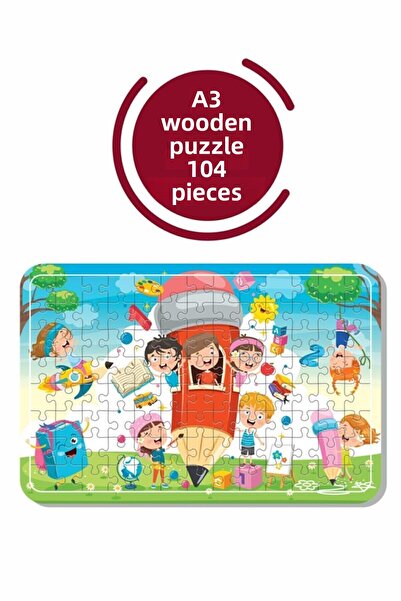 LİPYOS ألغاز هوليداي آند بلاي تايم A3 مكونة من 104 قطعة، لعبة، منشار قطع